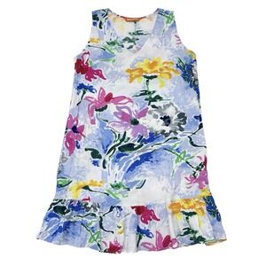 Jams World Dress Size Medium Floral Hawaiian Vacation Resort Retro Art To Wear